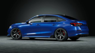 Markasız, jenerik konsept bir arabanın 3 boyutlu çizimi