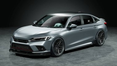 Markasız, jenerik konsept bir arabanın 3 boyutlu çizimi