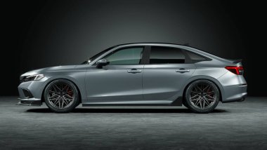 Markasız, jenerik konsept bir arabanın 3 boyutlu çizimi