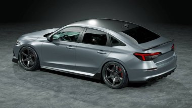 Markasız, jenerik konsept bir arabanın 3 boyutlu çizimi