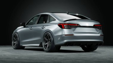 Markasız, jenerik konsept bir arabanın 3 boyutlu çizimi