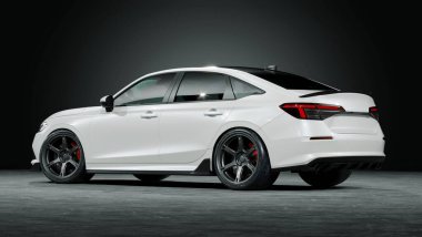 Markasız, jenerik konsept bir arabanın 3 boyutlu çizimi