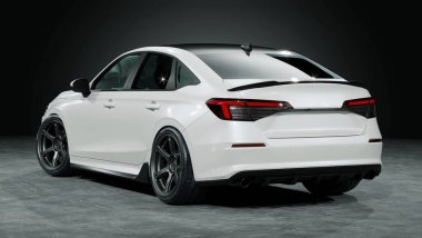 Markasız, jenerik konsept bir arabanın 3 boyutlu çizimi