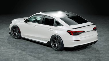 Markasız, jenerik konsept bir arabanın 3 boyutlu çizimi