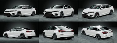 Markasız, jenerik konsept bir arabanın 3 boyutlu çizimi