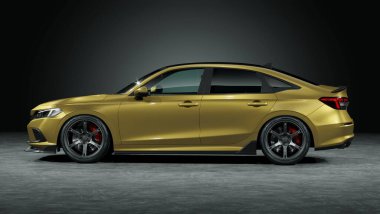 Markasız, jenerik konsept bir arabanın 3 boyutlu çizimi