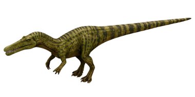 Tarih öncesi bir dinozorun hareket halindeki görüntüsü