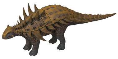 Bir Ankylosaurus 'un ayrıntılı üç boyutlu çizimi.