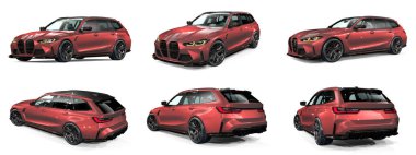 Markasız, jenerik konsept bir arabanın 3 boyutlu çizimi