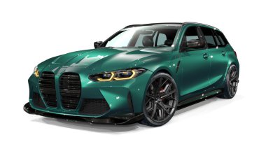 Markasız, jenerik konsept bir arabanın 3 boyutlu çizimi