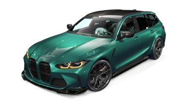 Markasız, jenerik konsept bir arabanın 3 boyutlu çizimi