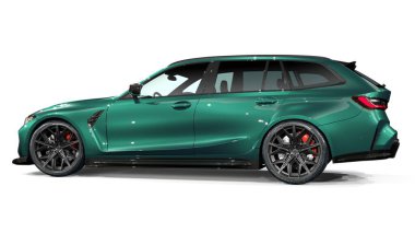 Markasız, jenerik konsept bir arabanın 3 boyutlu çizimi