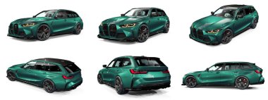 Markasız, jenerik konsept bir arabanın 3 boyutlu çizimi