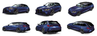 Markasız, jenerik konsept bir arabanın 3 boyutlu çizimi