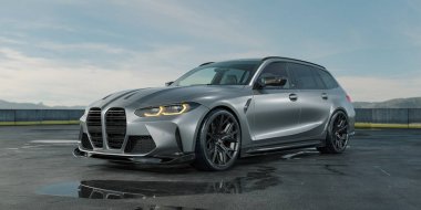 Markasız, jenerik konsept bir arabanın 3 boyutlu çizimi