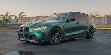 Markasız, jenerik konsept bir arabanın 3 boyutlu çizimi