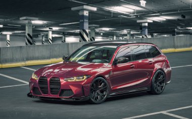 Markasız, jenerik konsept bir arabanın 3 boyutlu çizimi