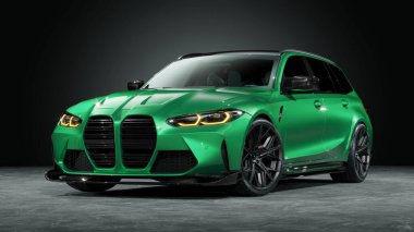 Markasız, jenerik konsept bir arabanın 3 boyutlu çizimi