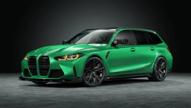 Markasız, jenerik konsept bir arabanın 3 boyutlu çizimi