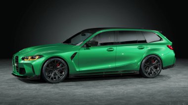 Markasız, jenerik konsept bir arabanın 3 boyutlu çizimi