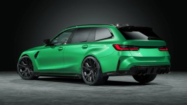 Markasız, jenerik konsept bir arabanın 3 boyutlu çizimi