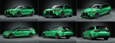 Markasız, jenerik konsept bir arabanın 3 boyutlu çizimi