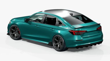 Markasız, jenerik konsept bir arabanın 3 boyutlu çizimi