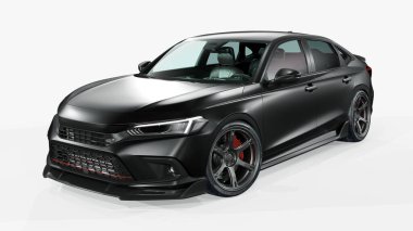 Markasız, jenerik konsept bir arabanın 3 boyutlu çizimi