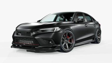 Markasız, jenerik konsept bir arabanın 3 boyutlu çizimi