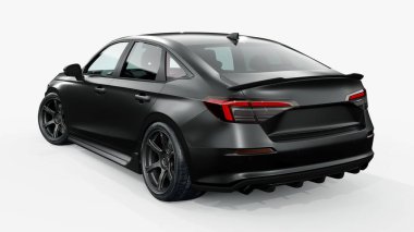 Markasız, jenerik konsept bir arabanın 3 boyutlu çizimi