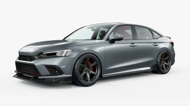 Markasız, jenerik konsept bir arabanın 3 boyutlu çizimi