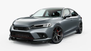 Markasız, jenerik konsept bir arabanın 3 boyutlu çizimi