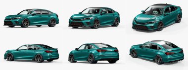 Markasız, jenerik konsept bir arabanın 3 boyutlu çizimi