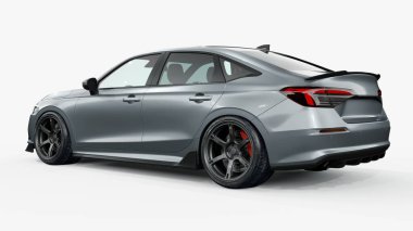 Markasız, jenerik konsept bir arabanın 3 boyutlu çizimi