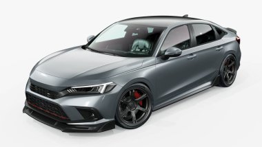 Markasız, jenerik konsept bir arabanın 3 boyutlu çizimi