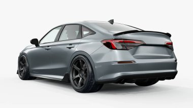 Markasız, jenerik konsept bir arabanın 3 boyutlu çizimi