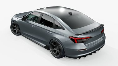 Markasız, jenerik konsept bir arabanın 3 boyutlu çizimi