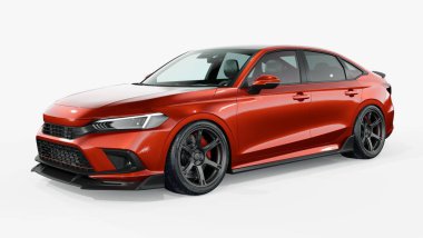 Markasız, jenerik konsept bir arabanın 3 boyutlu çizimi