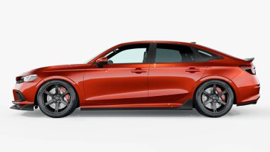 Markasız, jenerik konsept bir arabanın 3 boyutlu çizimi