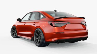 Markasız, jenerik konsept bir arabanın 3 boyutlu çizimi