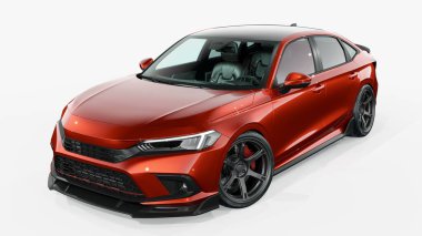 Markasız, jenerik konsept bir arabanın 3 boyutlu çizimi