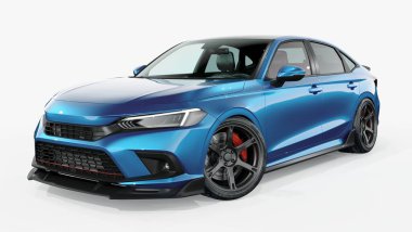 Markasız, jenerik konsept bir arabanın 3 boyutlu çizimi