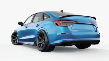 Markasız, jenerik konsept bir arabanın 3 boyutlu çizimi