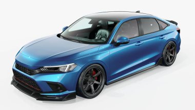 Markasız, jenerik konsept bir arabanın 3 boyutlu çizimi