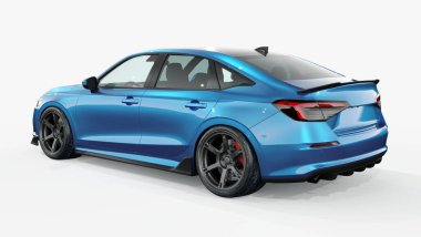 Markasız, jenerik konsept bir arabanın 3 boyutlu çizimi