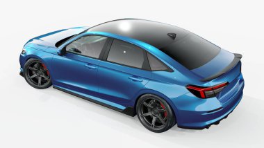 Markasız, jenerik konsept bir arabanın 3 boyutlu çizimi