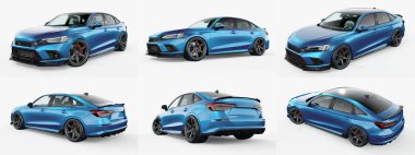 Markasız, jenerik konsept bir arabanın 3 boyutlu çizimi