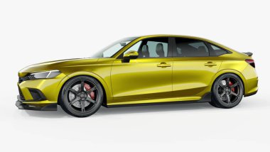 Markasız, jenerik konsept bir arabanın 3 boyutlu çizimi