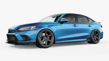 Markasız, jenerik konsept bir arabanın 3 boyutlu çizimi