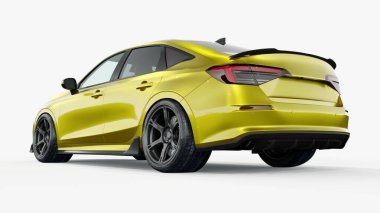 Markasız, jenerik konsept bir arabanın 3 boyutlu çizimi